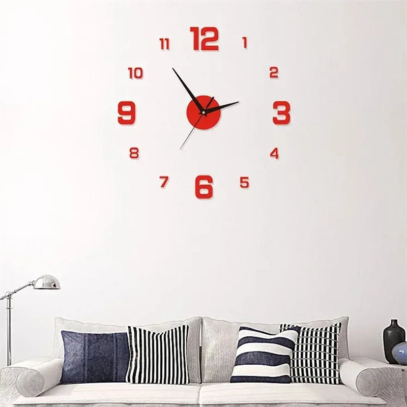 Luminous 3D Frameless Acrylic Wall Clock, Digital Clock, Silent Clock for Living Room, Bedroom, Office, Wall Decoration, DIY