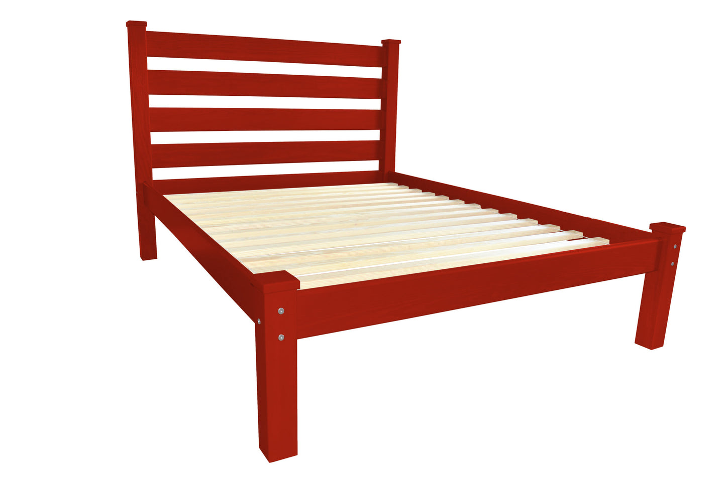 Red Solid Wood Full Bed Frame-2