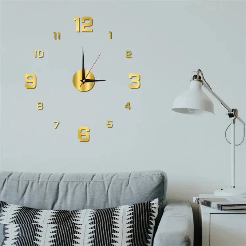 Luminous 3D Frameless Acrylic Wall Clock, Digital Clock, Silent Clock for Living Room, Bedroom, Office, Wall Decoration, DIY
