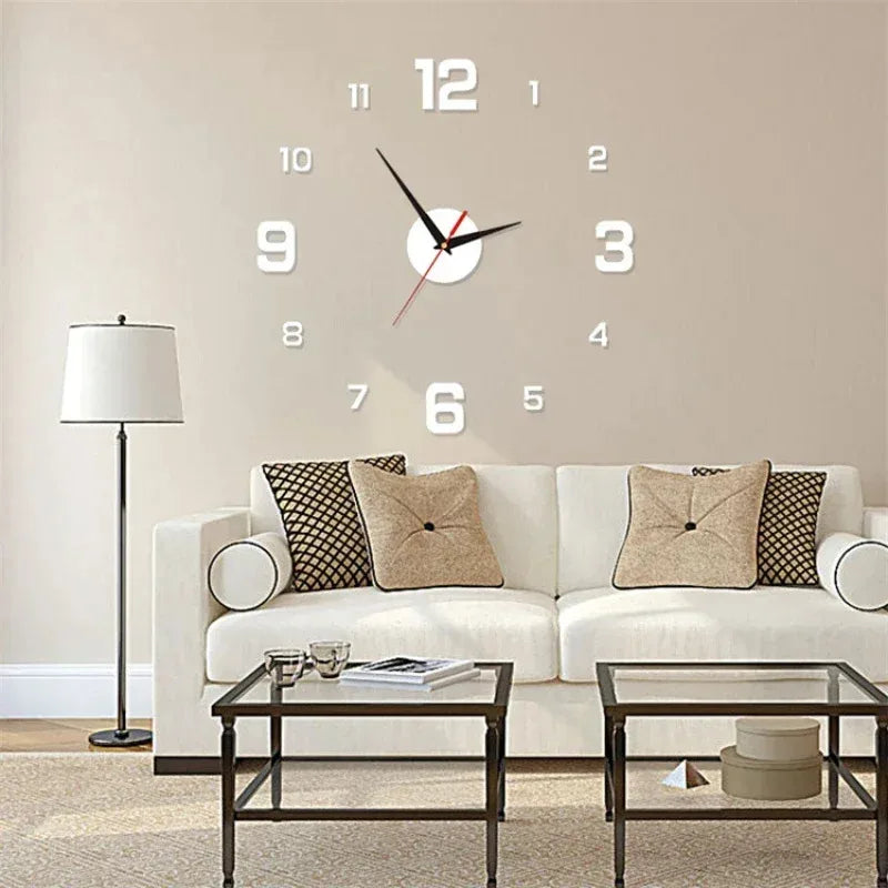 Luminous 3D Frameless Acrylic Wall Clock, Digital Clock, Silent Clock for Living Room, Bedroom, Office, Wall Decoration, DIY