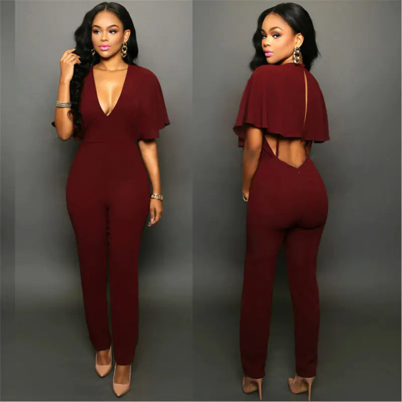 Cloak Jumpsuit, Loose Fit, Backless Design