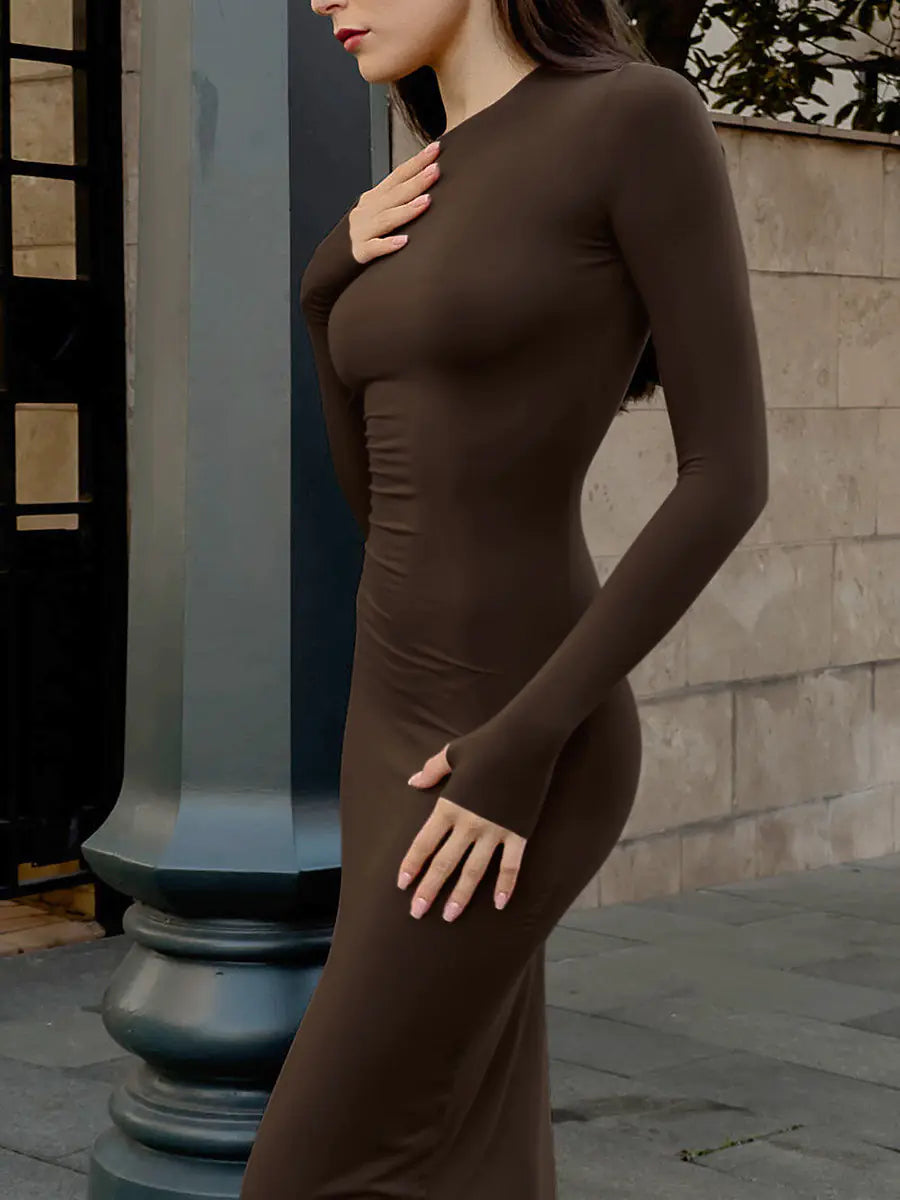 Hip Wrapped Slimming Long Dress for Women