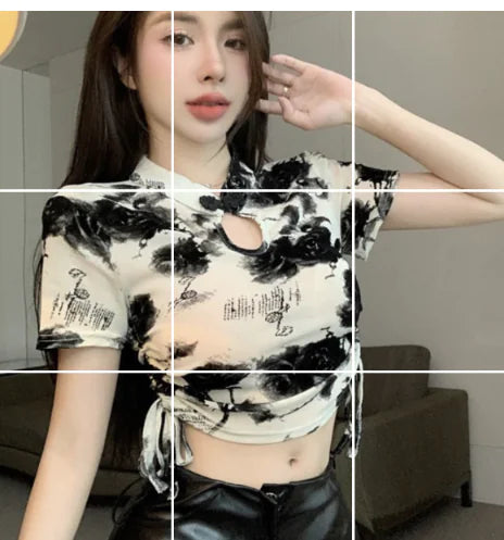 Retro Abstract Print Halter Jumpsuit for Women
