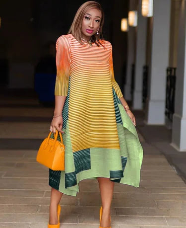 Loose Plus Size Autumn Dress in European Style
