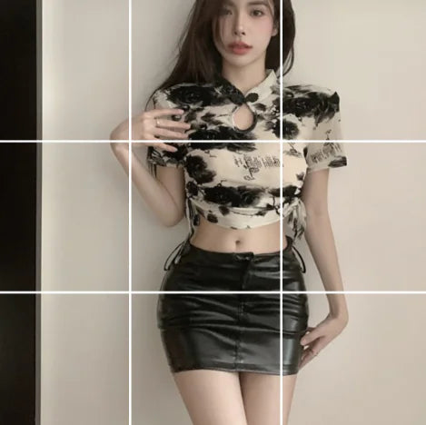 Retro Abstract Print Halter Jumpsuit for Women