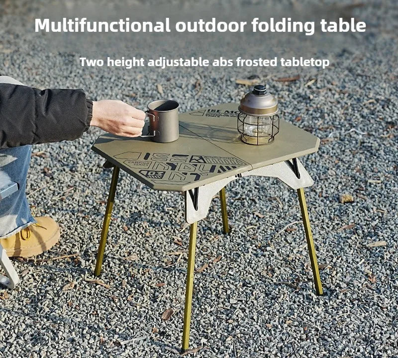Portable Folding Camping Table Adjustable Green-2