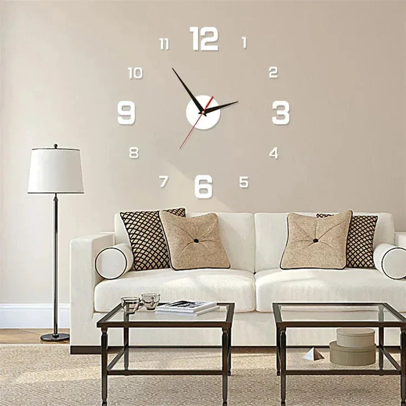 Luminous 3D Frameless Acrylic Wall Clock, Digital Clock, Silent Clock for Living Room, Bedroom, Office, Wall Decoration, DIY