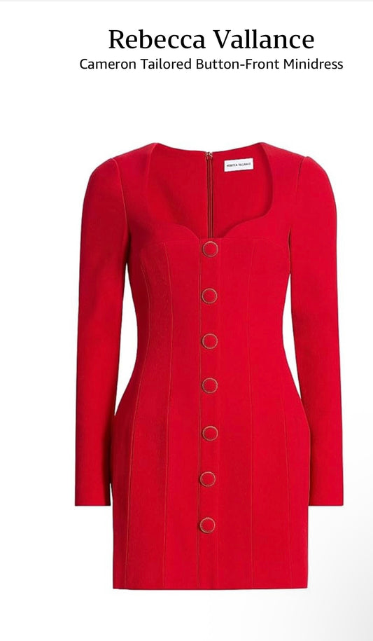 Rebecca Vallance Cameron Tailored Button- Front Minidress