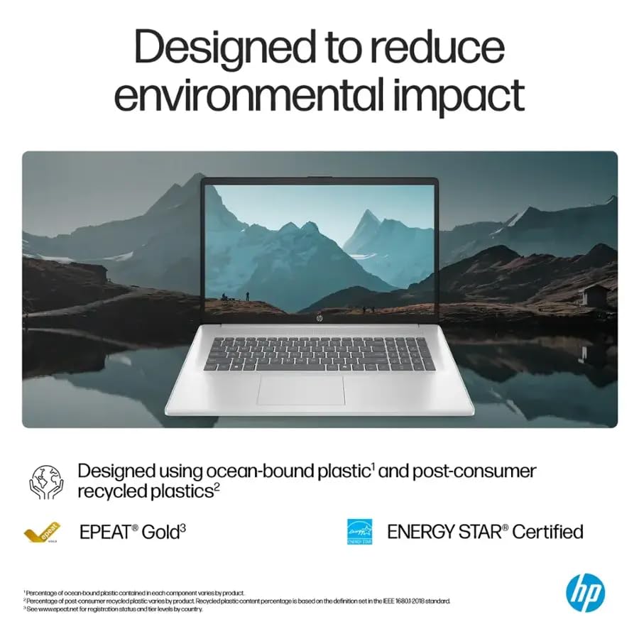 HP 17.3 inch Laptop, HD+ Display, AMD Ryzen 5 7520U, 16 GB RAM, 512 GB SSD, AMD Radeon Graphics, Windows 11 Home, Natural Silver, 17-cp2199nr