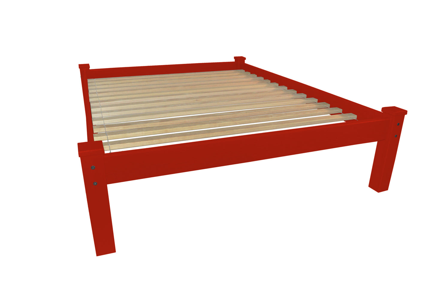 Red Solid Wood Twin Bed Frame-2