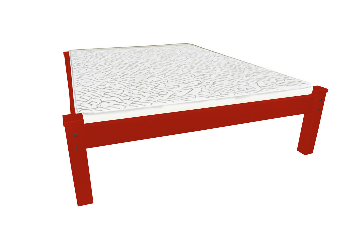 Red Solid Wood Twin Bed Frame-1