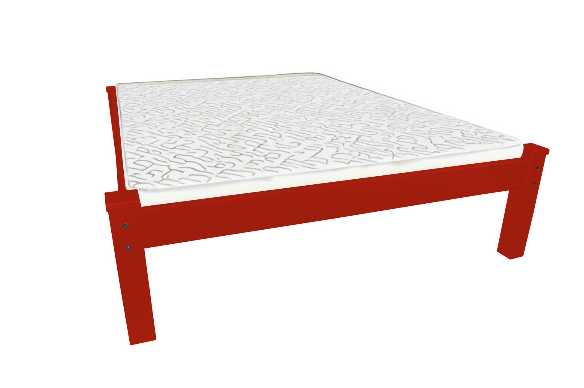Red Solid Wood Twin Bed Frame-1