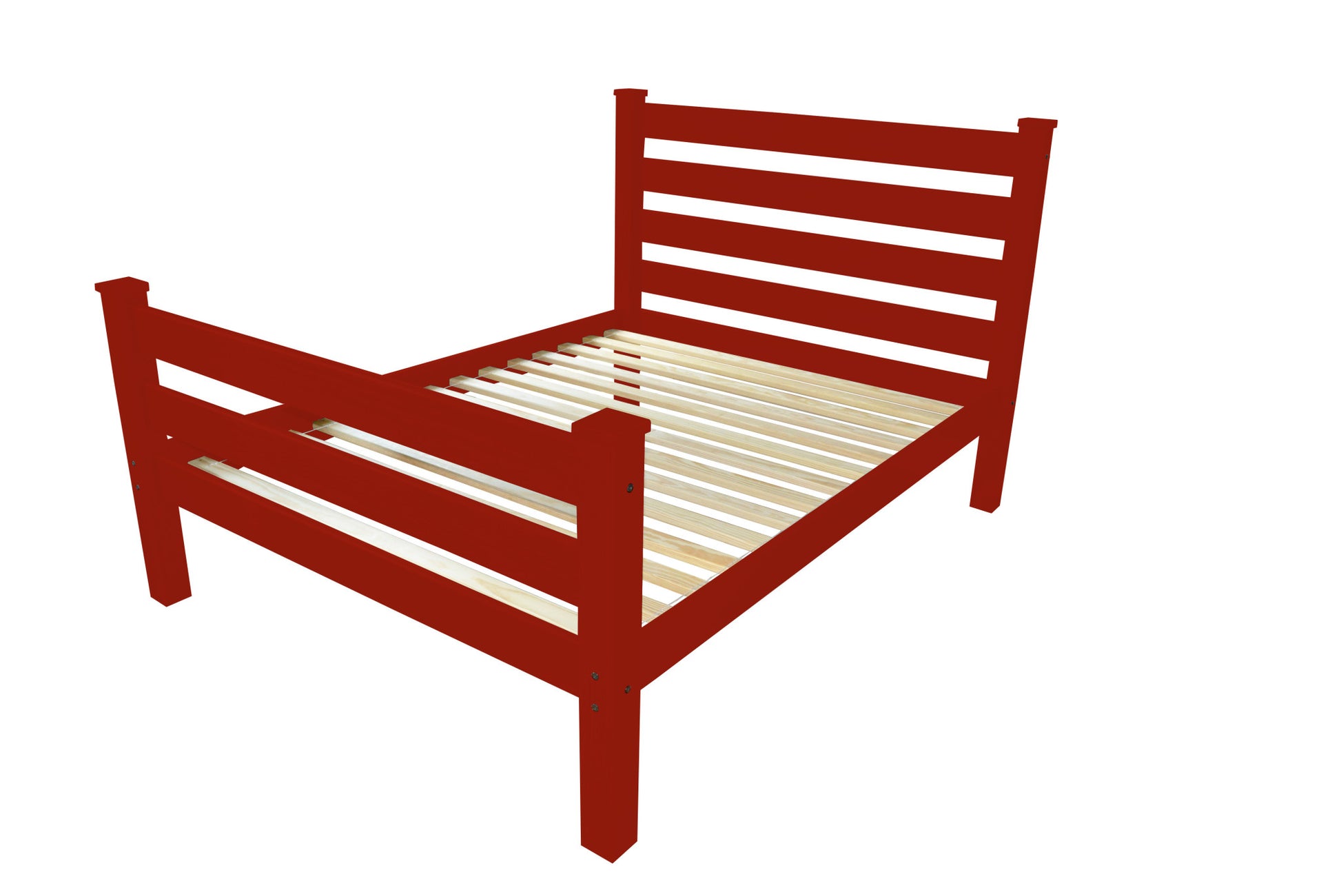 Red Solid Wood Queen Bed Frame-4