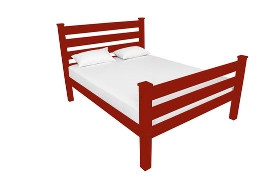 Red Solid Wood Queen Bed Frame-0