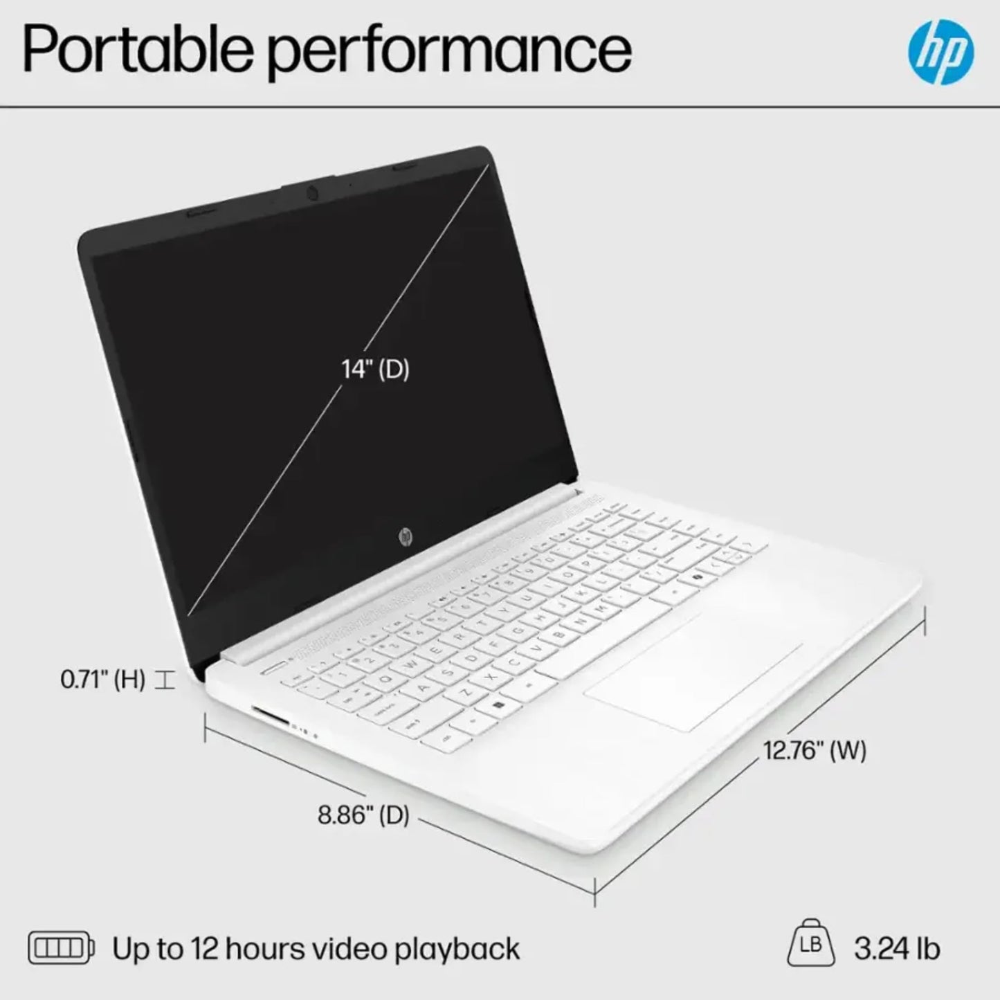 HP 16GB RAM Laptop with Free Microsoft 365 | 1.2TB Storage (256GB Hard Drive and 1TB Cloud) | Intel 4-Core | Windows 11 | Lightweight Design | Slim & Powerful | No Earbuds
