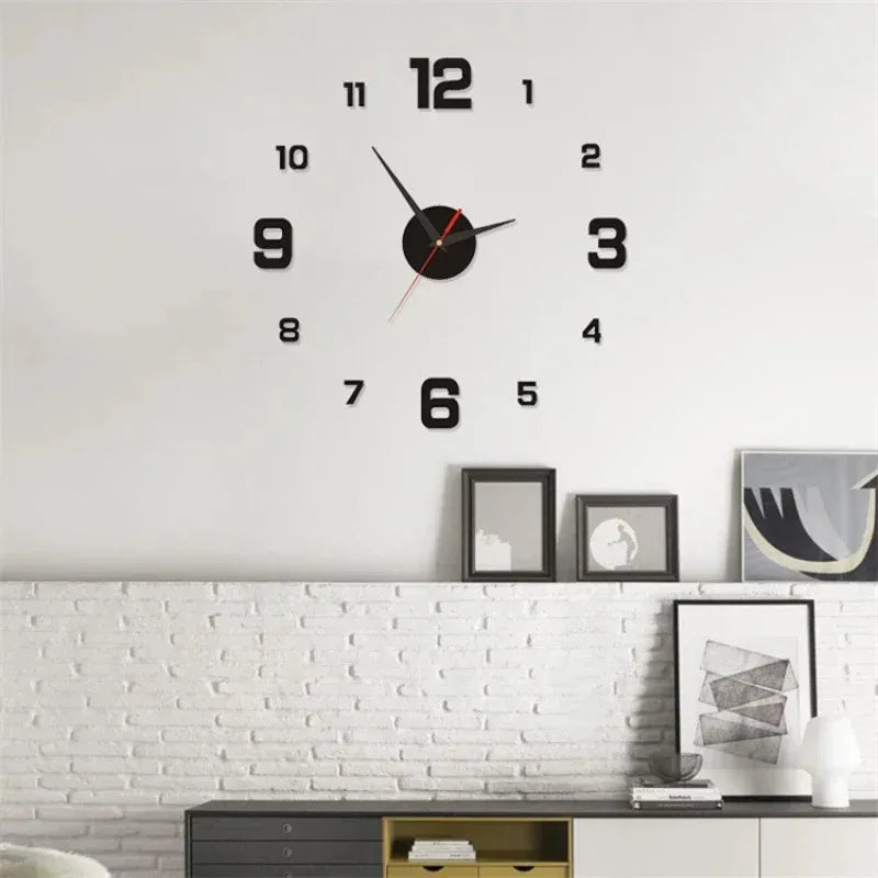 Luminous 3D Frameless Acrylic Wall Clock, Digital Clock, Silent Clock for Living Room, Bedroom, Office, Wall Decoration, DIY