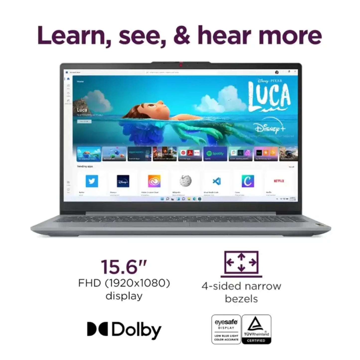 Lenovo IdeaPad Slim 3 with Backlit Keyboard • AMD AI-Enhanced Ryzen 5 (Outperforms Intel i7-1255U) • 16GB RAM • 512GB SSD • Type-C • Windows 11 Pro • Lifetime Office 365 for The Web • No Mouse