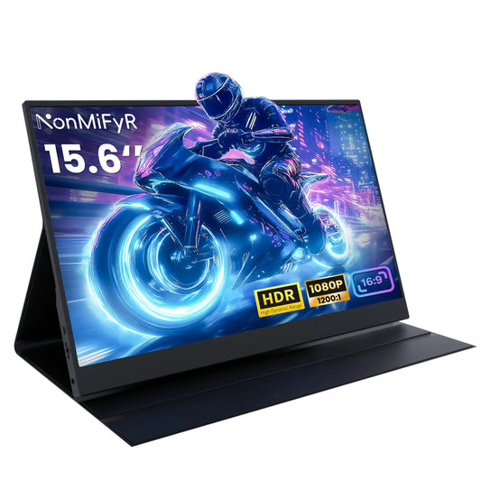 Portable Monitor 15.6inch 1080P FHD IPS Laptop Monitor USB C HDMI Screen Extender for Laptop with Protective Case and Speakers Travel Gaming External Monitor for Laptop/Desktop/PC/Mac/Phone/Xbox