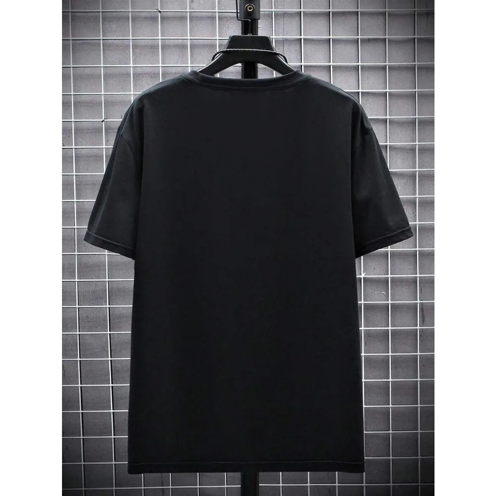 Men'S round Neck Short Sleeve T-Shirt with Portrait Print Graphic T Shirts Redtube Harajuku Y2K Oversized T Shirt Men