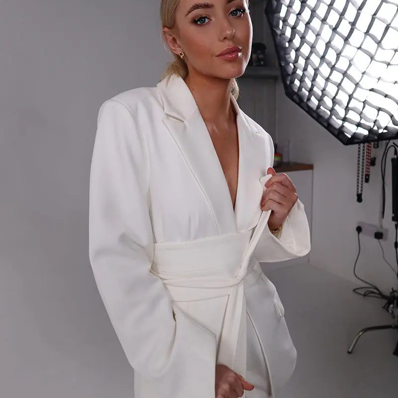 2022 Summer Women's Casual Suit with Long Sleeve Jacket