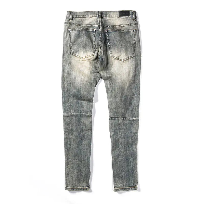 Classic Zipper Beam-Leg Jeans for Timeless Style