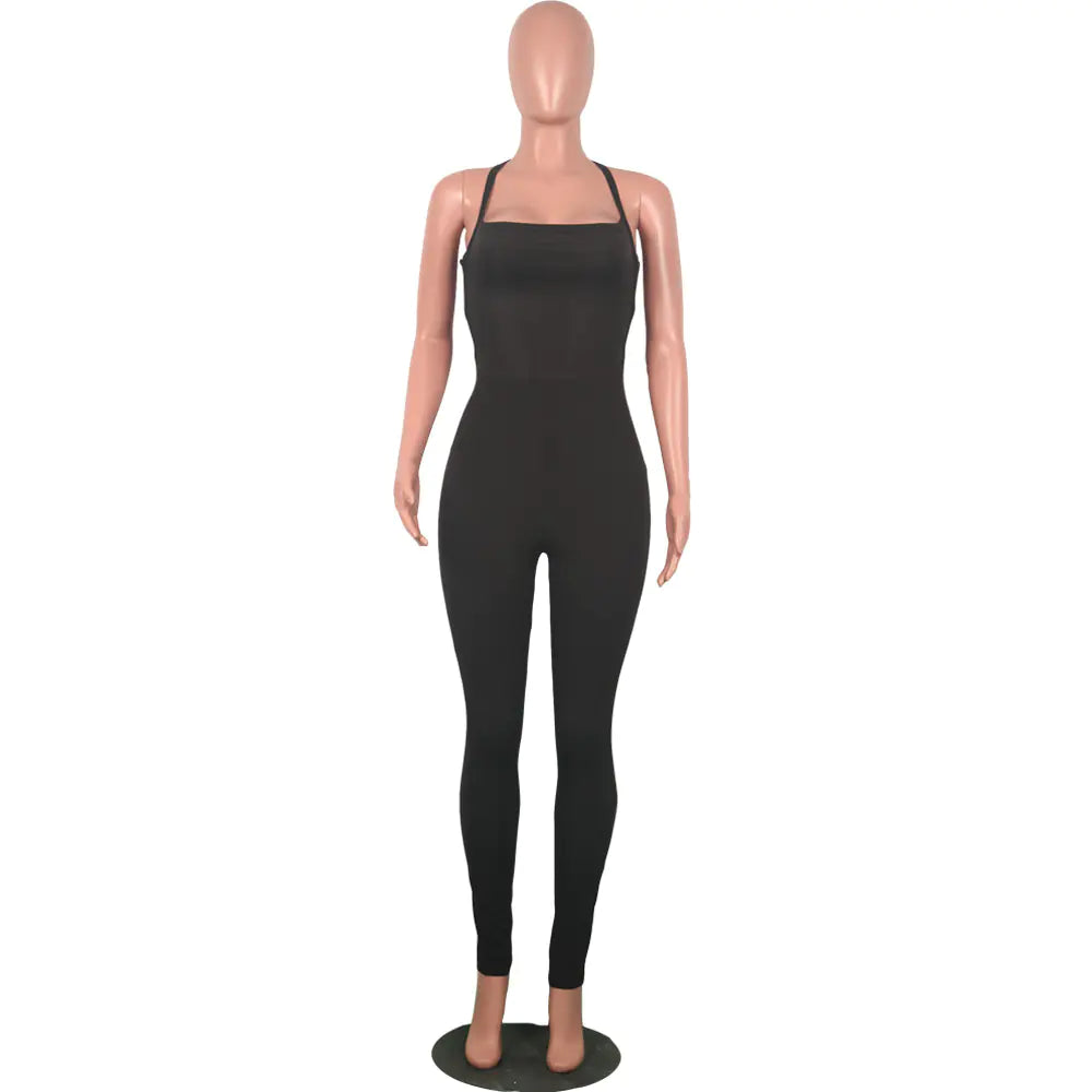 Women's Strappy Jumpsuit with Tie Detail