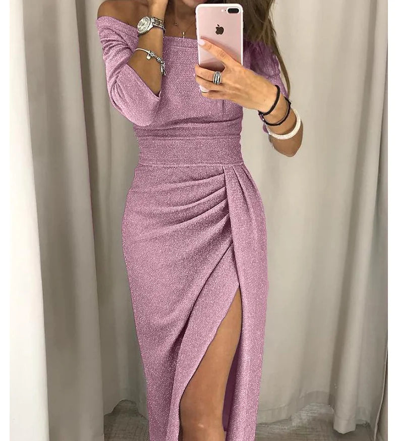 Off-Shoulder Evening Dress