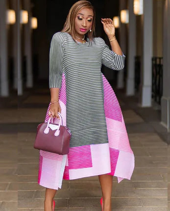 Loose Plus Size Autumn Dress in European Style