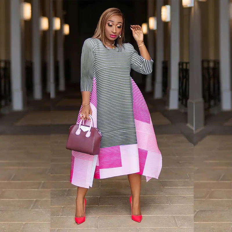Loose Plus Size Autumn Dress in European Style