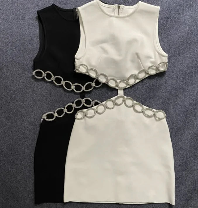 Rhinestone Bandage Dress