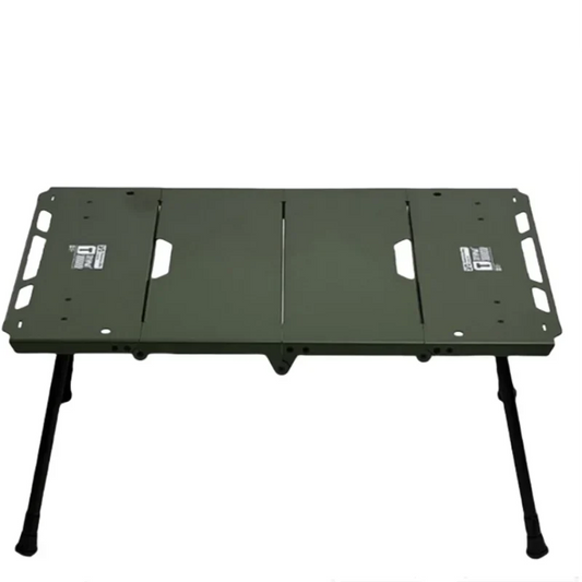 Lightweight Folding Camping Table with Side Furnace Rack Green-0