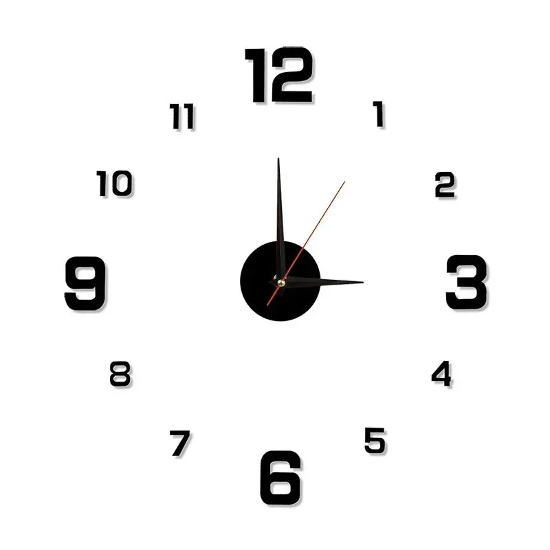Luminous 3D Frameless Acrylic Wall Clock, Digital Clock, Silent Clock for Living Room, Bedroom, Office, Wall Decoration, DIY
