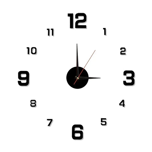 Luminous 3D Frameless Acrylic Wall Clock, Digital Clock, Silent Clock for Living Room, Bedroom, Office, Wall Decoration, DIY