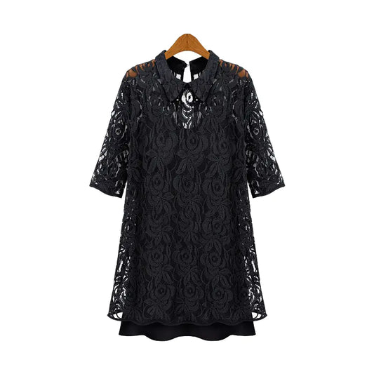 Plus Size Spring/Summer Two-Piece Chiffon Dress Set