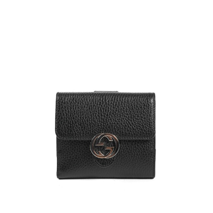 Gucci - Gucci Leather Interlocking small wallet 615525 CAO0G 1000