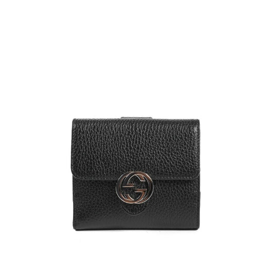 Gucci - Gucci Leather Interlocking small wallet 615525 CAO0G 1000