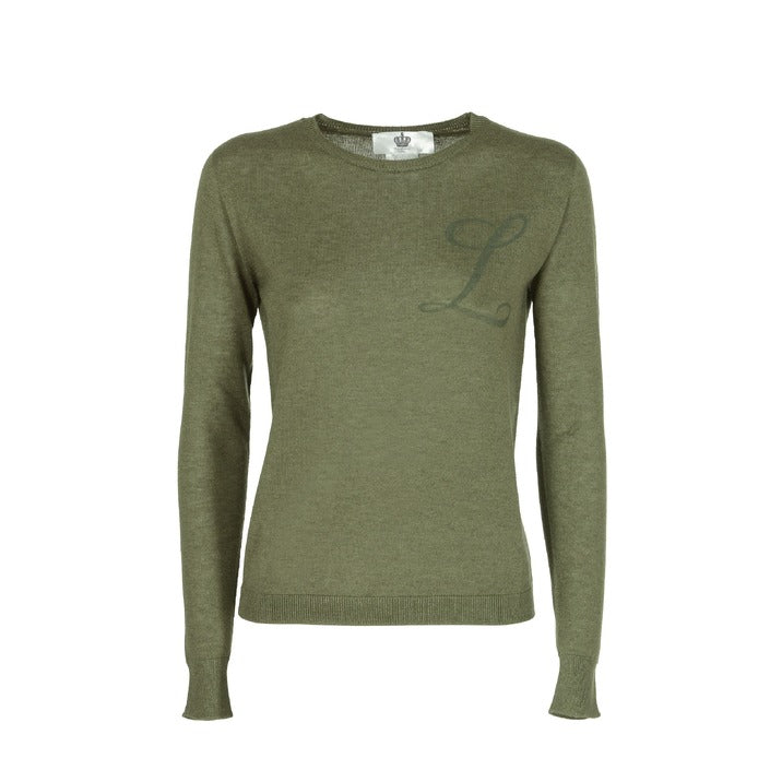 Crown of Edinburgh Cashmere - Crown of Edinburgh Cashmere Long Sleeve ART 004 GREEN LETTER L