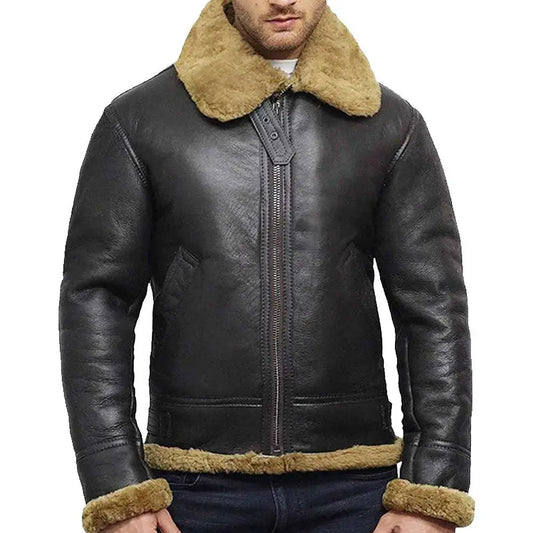 Vintage Shearling Bomber Jacket-0