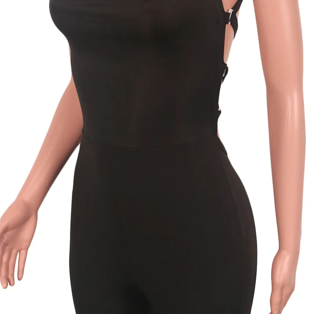 Women's Strappy Jumpsuit with Tie Detail