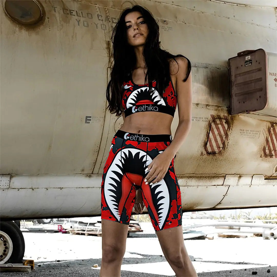 Casual Sports Set with Cartoon Camouflage Design