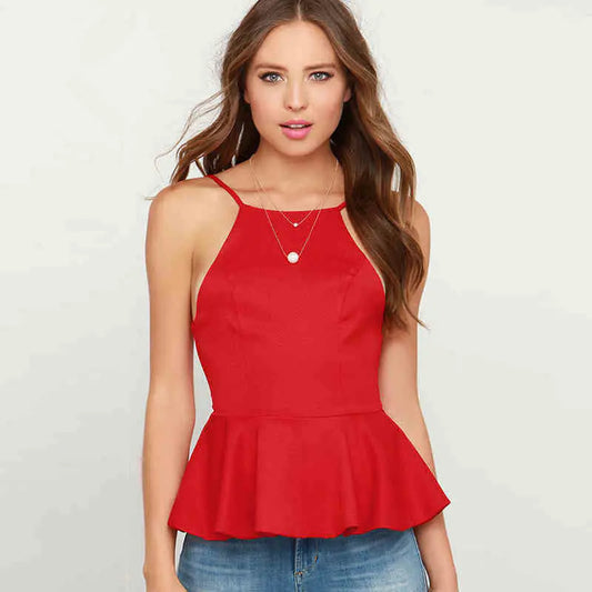 Backless Halter Top with Tail Design for Women
